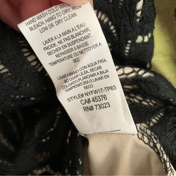 Another Story Lace Overlay Hi-lo Long Sleeve Peplum Top - Picture 7 of 8